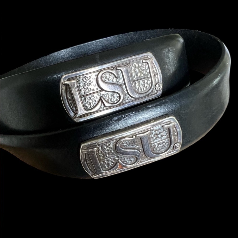 Enmon Italian saddle, leather belt, size 38 very good condition, black silver - Picture 2 of 8